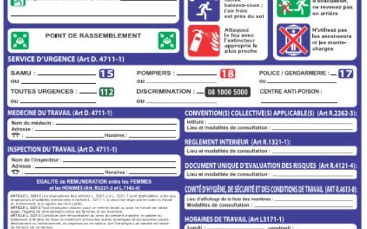 Panneau d'Affichage Consignes de Sécurité et d'Urgence en Entreprise